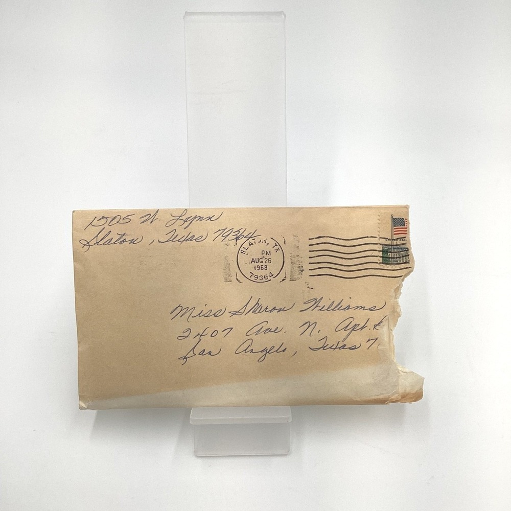 Vintage 1968 Letter and Envelope‎ From Slaton Texas